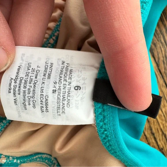 J. Crew Turquoise Ruched One-Piece Swimsuit Size 6 - Picture 7 of 12